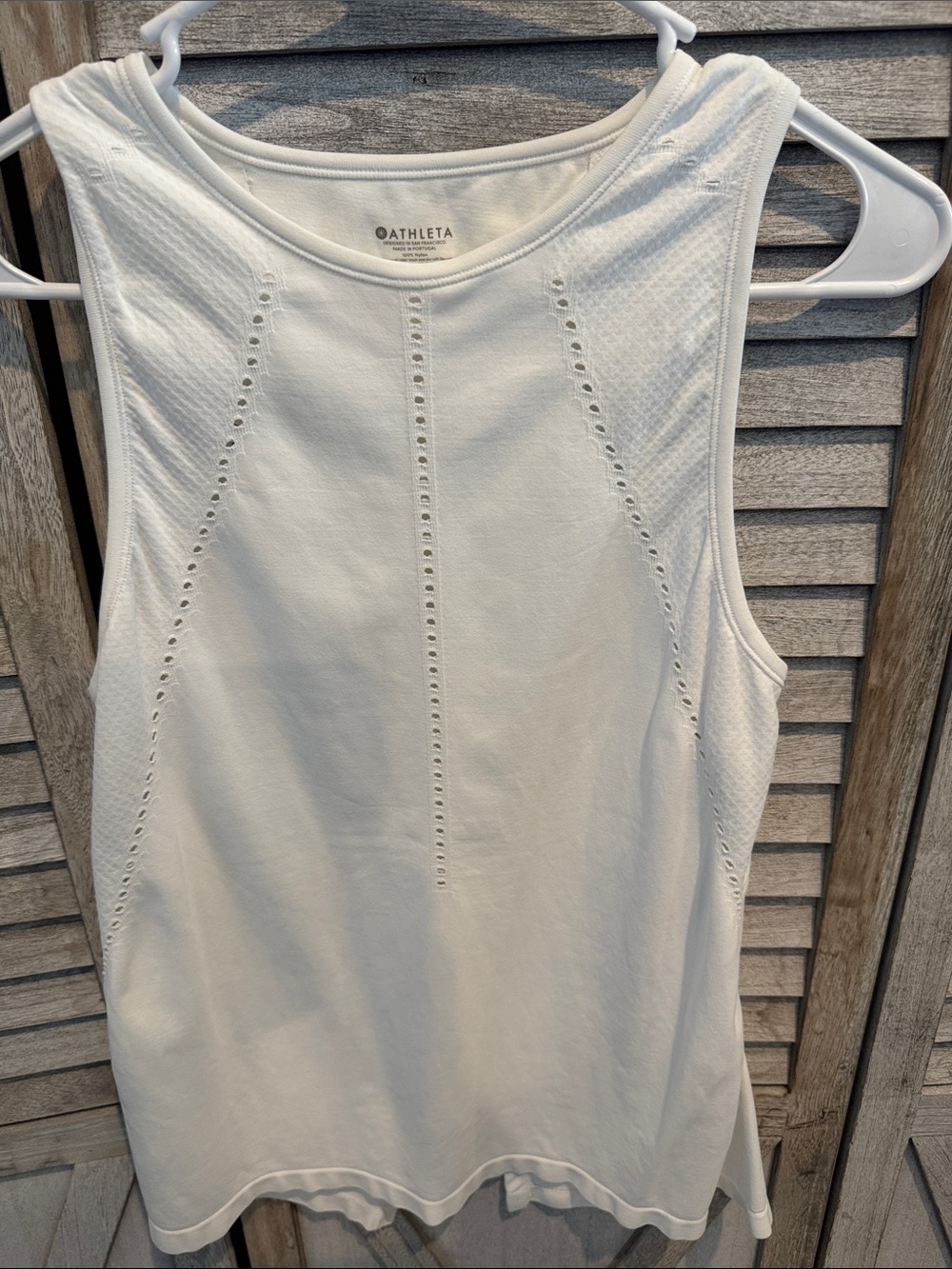 Athleta White Performance Tank with Eyelet Venting